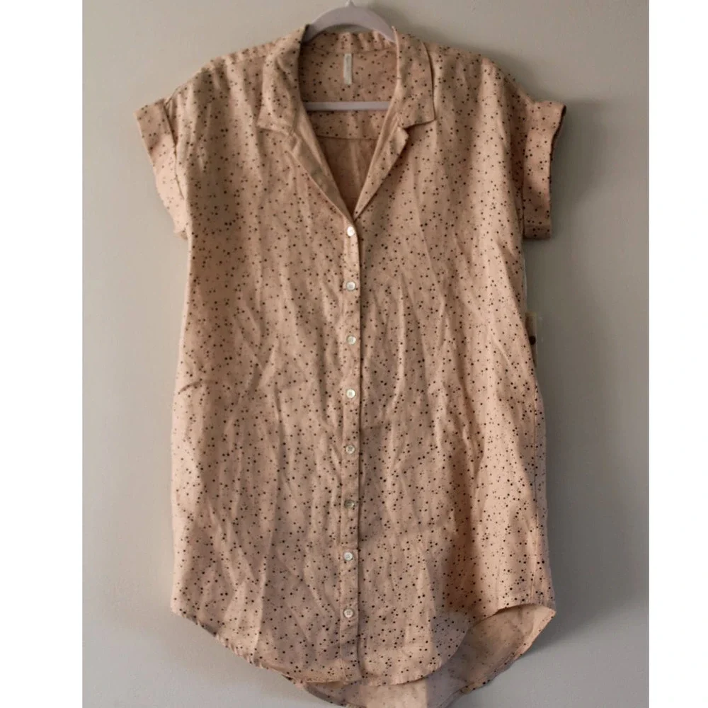 NWT Rylee and Cru Scattered Stars‎ Button Front Dress Petal Pink Small